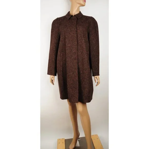 MARNI COAT LONG OVERSIZED JACKET MULTI COLOR WOOL CANVAS IT 46 / US 10